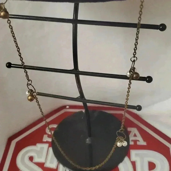 Paparazzi long brass colored necklace with earrings - Picture 4 of 6